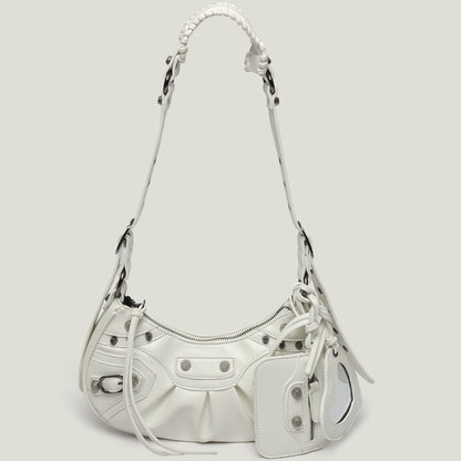 New Heavy Industry Rivet Motorcycle Bag 3 In 1 Crescent Bag With The Same Armpit Bag Shoulder Messenger Bag