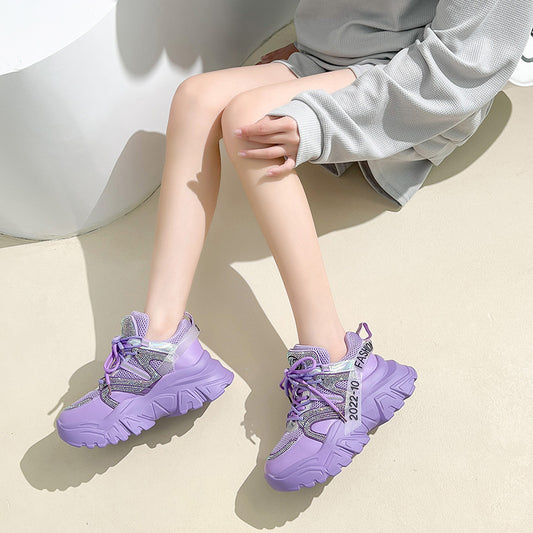New Deodorant Thick Soled Women's Summer Height ncreasing Platform Shoes Leather Casual Sports Shoes