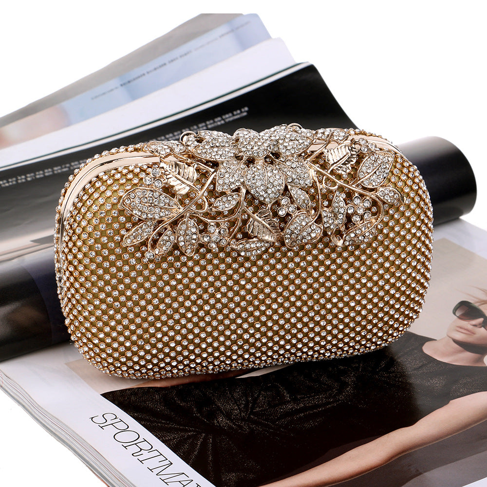 Evening Bag Women's European And American Luxury Diamond Banquet Bag Dress Portable Evening Bag