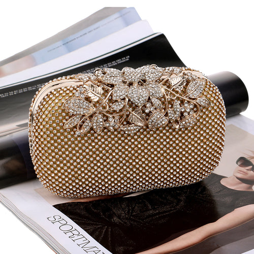 Evening Bag Women's European And American Luxury Diamond Banquet Bag Dress Portable Evening Bag