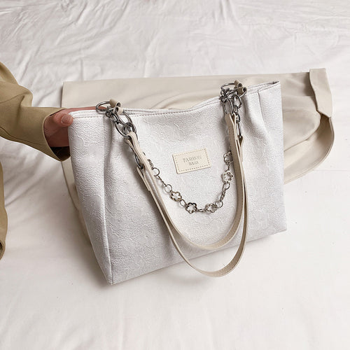 Large Bag Women's New Trendy Spring Fashion Chain Handbag Casual Simple Shoulder Bag Tote Bag