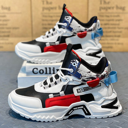 Men's new sports shoes, men's versatile, with height increasing, casual running, dad's trendy shoes