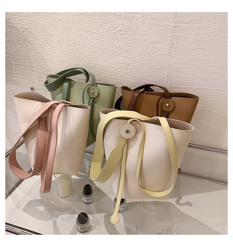Small Fresh And Sweet Shoulder Bag Personality Female Bag Trend Line Bucket Mother Bag New Fashion Messenger Bag