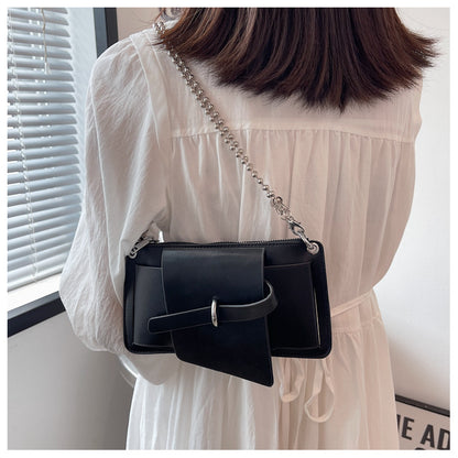 Summer New Women's Bag Trend Line Shoulder Bag New Fashion PU Mobile Phone Bag Motorcycle Bag Coin Purse Bag