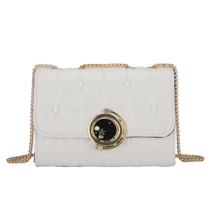 Women's Bag New Soft Leather Texture Shoulder Bag Korean Edition Trendy Crossbody Bag Fashion Lingge Chain Women's Square Bag