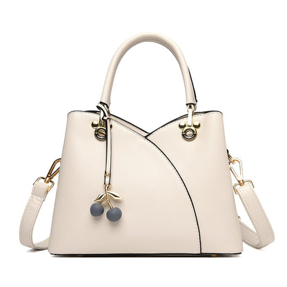 New PU Leather Messenger Bag Ladies Brand Stitching Designer Bag Large Capacity Handbag Exquisite Pendant Shoulder Bag