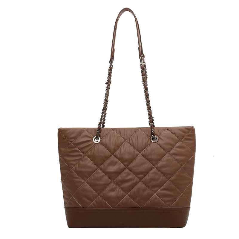 Fashion Chain Bag Women's New Simple Diamond Trend Tote Bag Texture Underarm Shoulder Bag