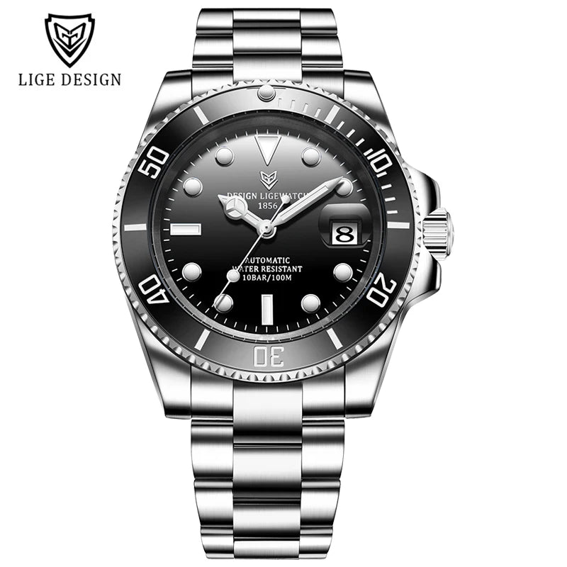2026 LIGE Watch Men Automatic Mechanical Tourbillon Clock Fashion Military Watches Men Stainless Steel 100ATM Waterproof Watches