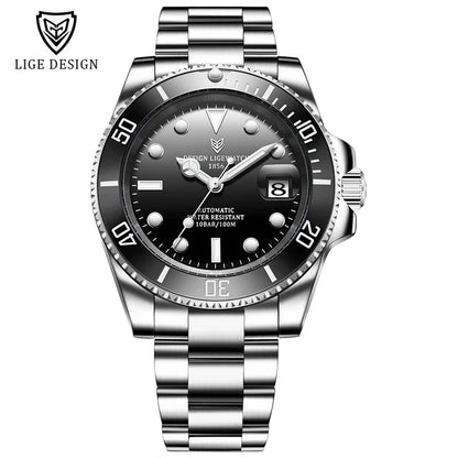 2026 LIGE Watch Men Automatic Mechanical Tourbillon Clock Fashion Military Watches Men Stainless Steel 100ATM Waterproof Watches