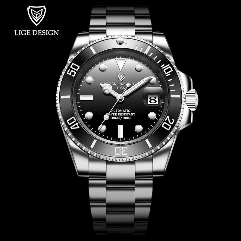 2026 LIGE Watch Men Automatic Mechanical Tourbillon Clock Fashion Military Watches Men Stainless Steel 100ATM Waterproof Watches
