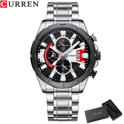 CURREN Watches Mens Top Brand Luxury Casual Steel Quartz Business Clock Male Sport Waterproof Date Chronograph reloj hombre