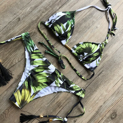 RUOTONGSEPT Sexy Print Bikinis Set Women Swimsuit Bandage Two-Piece Swimwear Brazilian Biquínis Beachwear Bathing Suit 2022 New