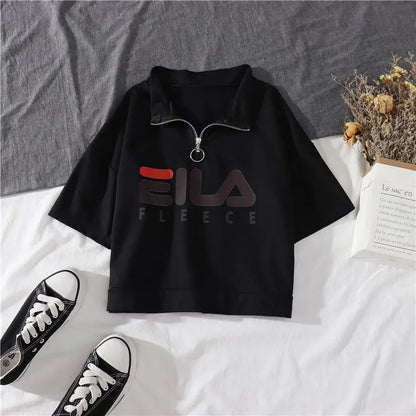 Fashion Cargo Pants Suit Female Harajuku Casual Shirt Short-Sleeved Top High Waist Loose Joggers Trousers Women Pants Streetwear