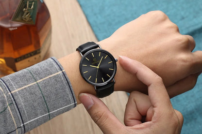 2025 Luxury Business Men Watches Men Gold Watch Ultra Thin Mens Watches Leather Quartz Watch Man Wristwatch horloge mannen