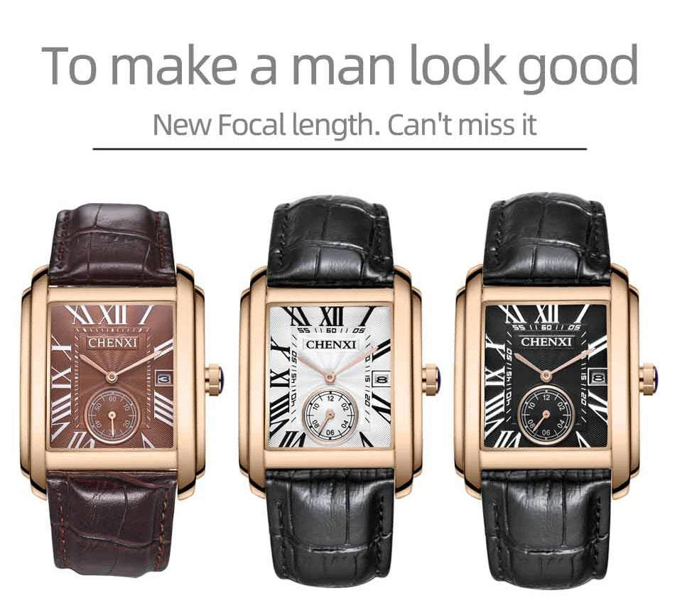 CHENXI Top Brand Luxury Men's Watch Waterproof Date Clock Fashion Male Sports Watches Men Quartz Casual Leather Wrist Watch