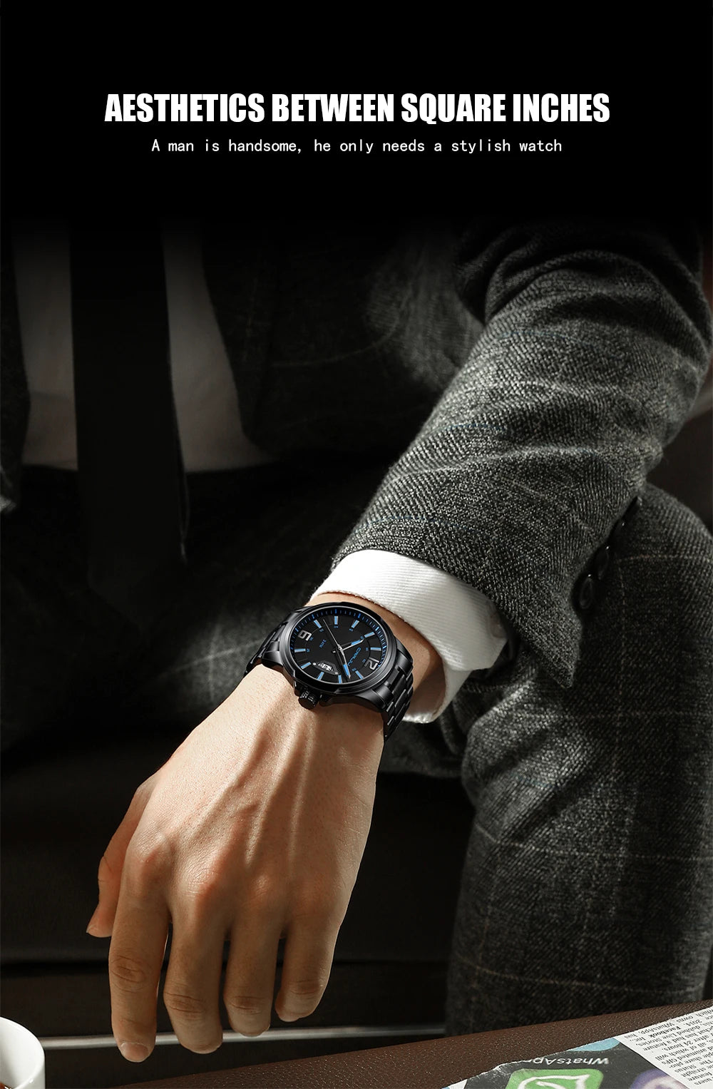 CRRJU Mens Watches Luxury Stainless Steel Business Man Watch  Classic Calendar Waterproof Quartz Watch for Men Relogio Masculino