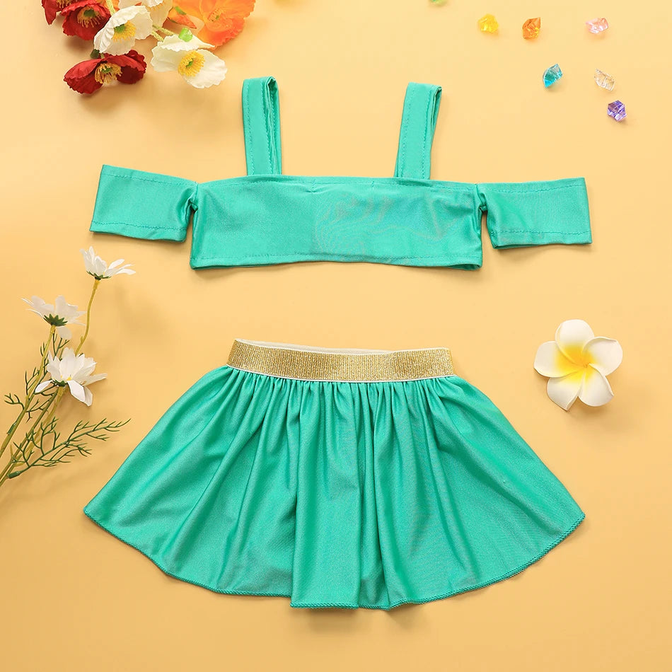 Princess Swimsuit Mermaid Mirabel Isabella Swimsuit Set Girl Summer Beachwear Pool Party Kids Anna Elsa Rapunzel Swimwear Suit