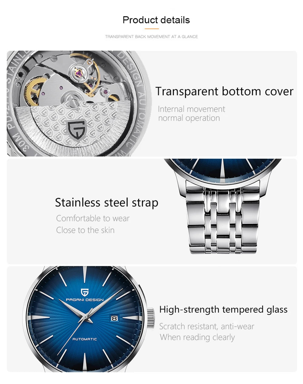 2026 New PAGANI DESIGN Men's Mechanical Watches Top Brand Luxury Automatic Watch For Men Stainless Steel Sports Waterproof Clock