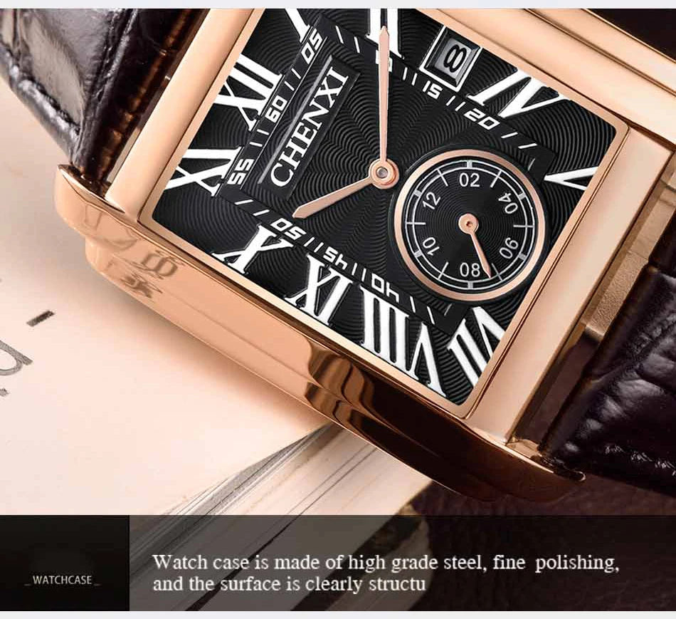 CHENXI Top Brand Luxury Men's Watch Waterproof Date Clock Fashion Male Sports Watches Men Quartz Casual Leather Wrist Watch