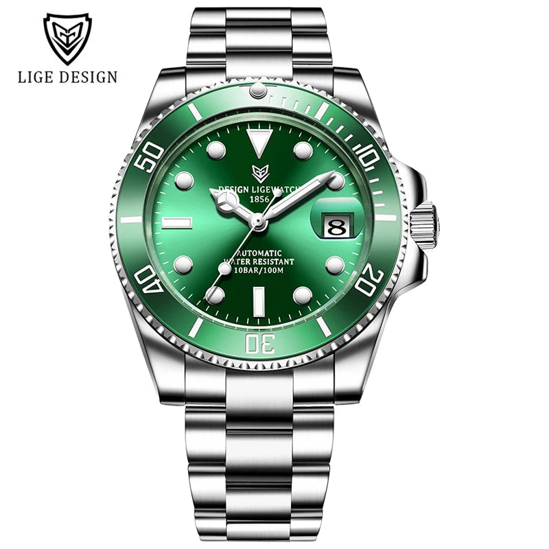 2026 LIGE Watch Men Automatic Mechanical Tourbillon Clock Fashion Military Watches Men Stainless Steel 100ATM Waterproof Watches