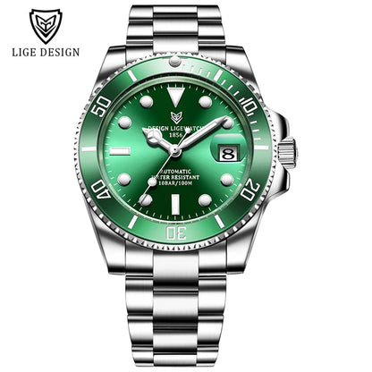 2026 LIGE Watch Men Automatic Mechanical Tourbillon Clock Fashion Military Watches Men Stainless Steel 100ATM Waterproof Watches