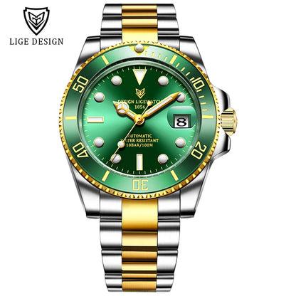 2026 LIGE Watch Men Automatic Mechanical Tourbillon Clock Fashion Military Watches Men Stainless Steel 100ATM Waterproof Watches
