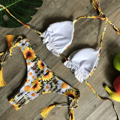 RUOTONGSEPT Sexy Print Bikinis Set Women Swimsuit Bandage Two-Piece Swimwear Brazilian Biquínis Beachwear Bathing Suit 2022 New