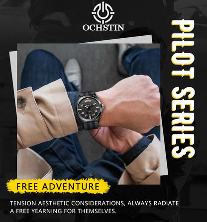 OCHSTIN New Top Brand Automatic Mechanical Watches for Men Military Nylon Strap Pilot Watch Male Auto Date Day Relogio Masculino