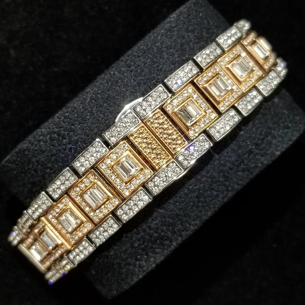 Full Iced Out Watch For Men Luxury Gold Hip Hop Diamond Quartz Mens Watches Waterproof Day Date Clock Best Selling Product 2023