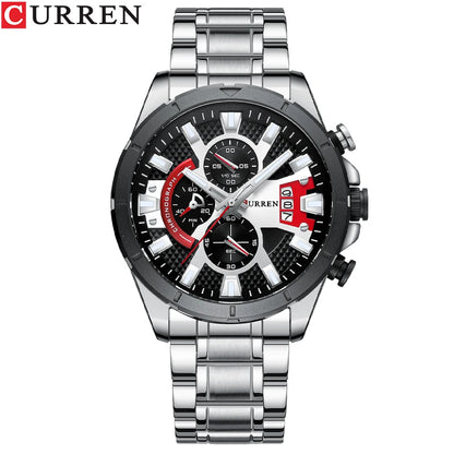 CURREN Watches Mens Top Brand Luxury Casual Steel Quartz Business Clock Male Sport Waterproof Date Chronograph reloj hombre