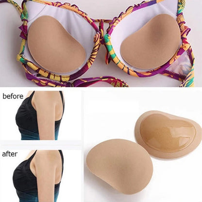 Push Up Reusable Bra Insert Pads, Stick-on Soft Chest Enhancer Pads, Sponge Breast Lift Pads Swimsuit Bikini Cup Enhancer