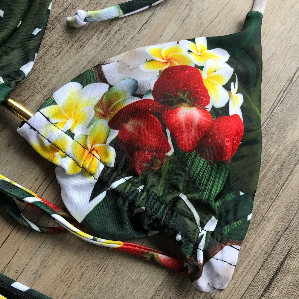 RUOTONGSEPT Sexy Print Bikinis Set Women Swimsuit Bandage Two-Piece Swimwear Brazilian Biquínis Beachwear Bathing Suit 2022 New