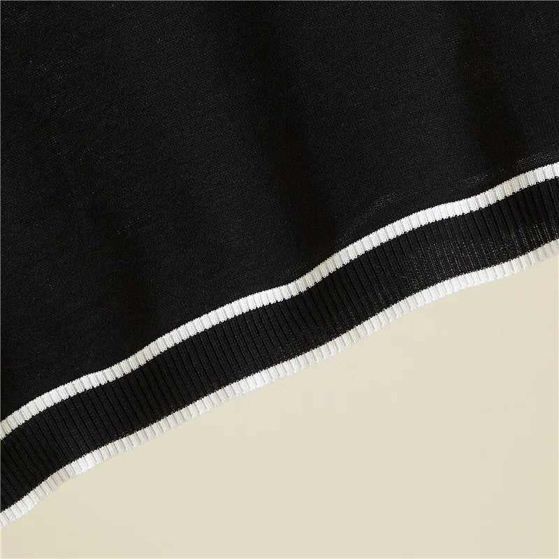 Casual Thin Knitted T-Shirt Camisetas Mujer Summer Short Sleeve Tops Elegant Woman Clothes Striped Fashion Tee Shirt Femme 18841
