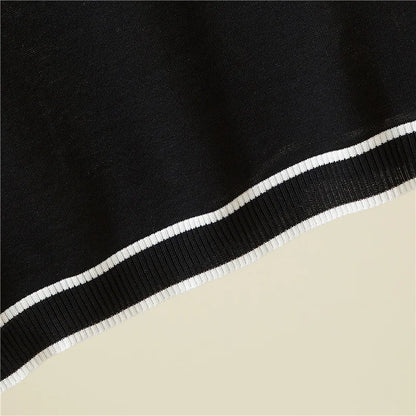 Casual Thin Knitted T-Shirt Camisetas Mujer Summer Short Sleeve Tops Elegant Woman Clothes Striped Fashion Tee Shirt Femme 18841
