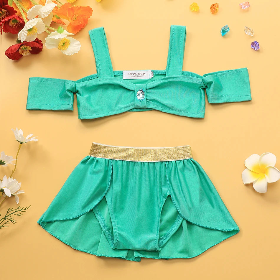 Princess Swimsuit Mermaid Mirabel Isabella Swimsuit Set Girl Summer Beachwear Pool Party Kids Anna Elsa Rapunzel Swimwear Suit