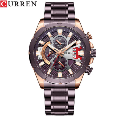CURREN Watches Mens Top Brand Luxury Casual Steel Quartz Business Clock Male Sport Waterproof Date Chronograph reloj hombre