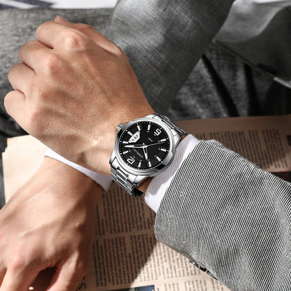 CRRJU Mens Watches Luxury Stainless Steel Business Man Watch  Classic Calendar Waterproof Quartz Watch for Men Relogio Masculino