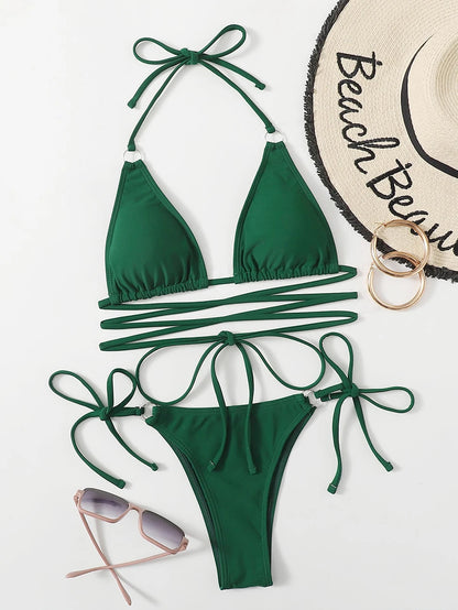 Sexy Micro Bikini 2023 Woman Swimsuit Criss Cross Swimwear Women String Thong Bikinis Set Female Bathing Suit Beach Wear biquini