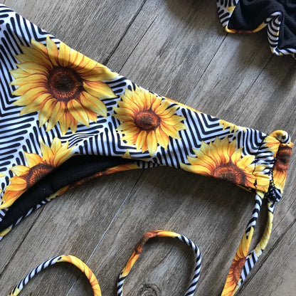 RUOTONGSEPT Sexy Print Bikinis Set Women Swimsuit Bandage Two-Piece Swimwear Brazilian Biquínis Beachwear Bathing Suit 2022 New