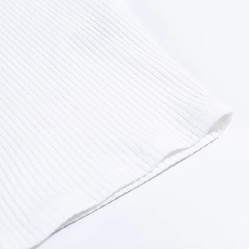 New Fashion Slim Fit Zipper T-shirt Women Female Bustier Corset Tops High Neck Women Crop Top Tee Solid Shirt White