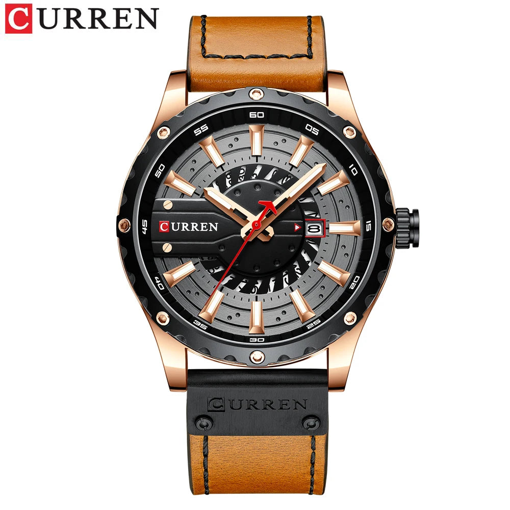 CURREN Fashion Mens Watches Waterproof Top Brand Luxury Calendar Male Watch men Leather Sport Military Wristwatch Dropship