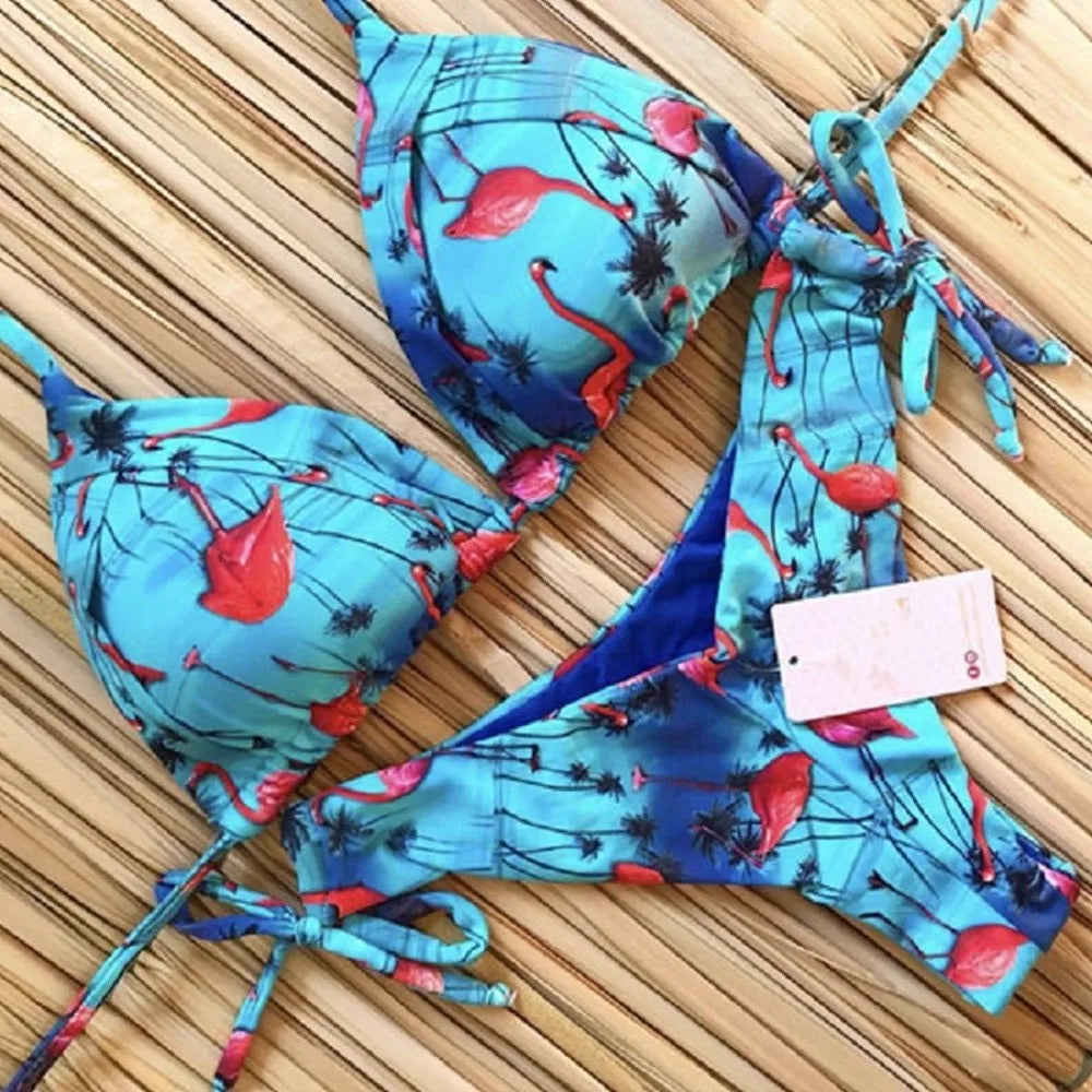 RUOTONGSEPT Sexy Print Bikinis Set Women Swimsuit Bandage Two-Piece Swimwear Brazilian Biquínis Beachwear Bathing Suit 2022 New