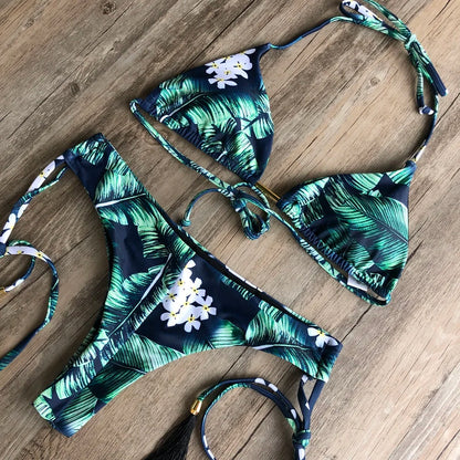 RUOTONGSEPT Sexy Print Bikinis Set Women Swimsuit Bandage Two-Piece Swimwear Brazilian Biquínis Beachwear Bathing Suit 2022 New