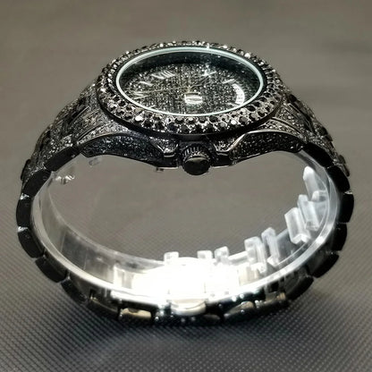 Full Iced Out Watch For Men Luxury Gold Hip Hop Diamond Quartz Mens Watches Waterproof Day Date Clock Best Selling Product 2023