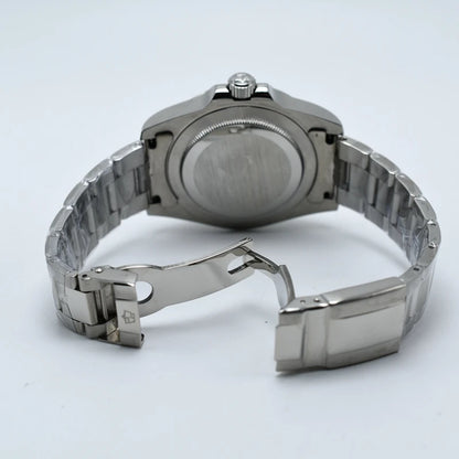 Original Luxury Men's Watches Automatic Movement Luminous Hand Wind Mechanical Watch Stainless Steel GMT Silver Male Gifts Watch