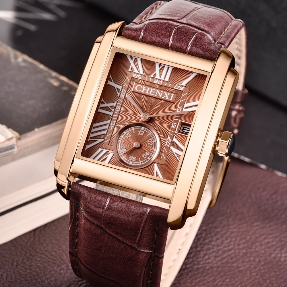 CHENXI Top Brand Luxury Men's Watch Waterproof Date Clock Fashion Male Sports Watches Men Quartz Casual Leather Wrist Watch