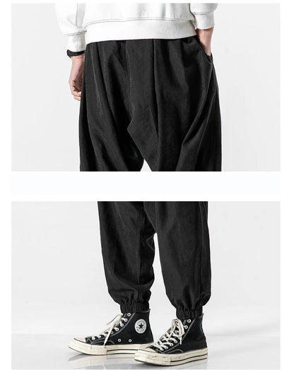 New Autumn Men's Black Pants Hip Hop Streetwear Fashion Jogger Harem Trousers Man Casual Sweatpants Male Pants Big Size M 5XL