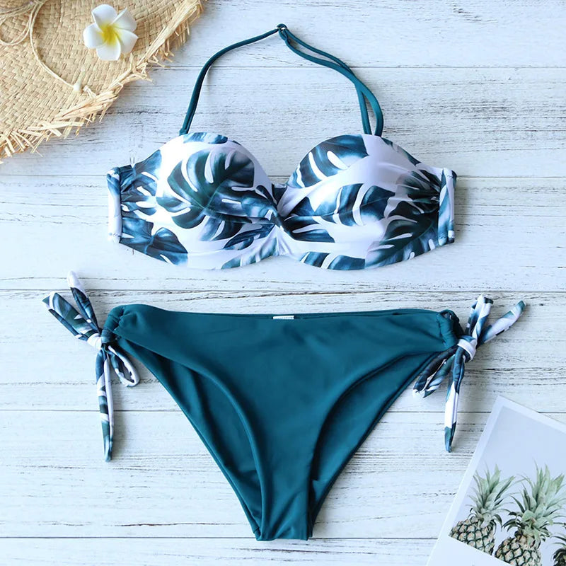 Swimwear Women Swimsuit Sexy Bikini 2020 New Push Up Bikini Set Bathing Suit Women Print Floral Beach Wear Bandage Summer Bather