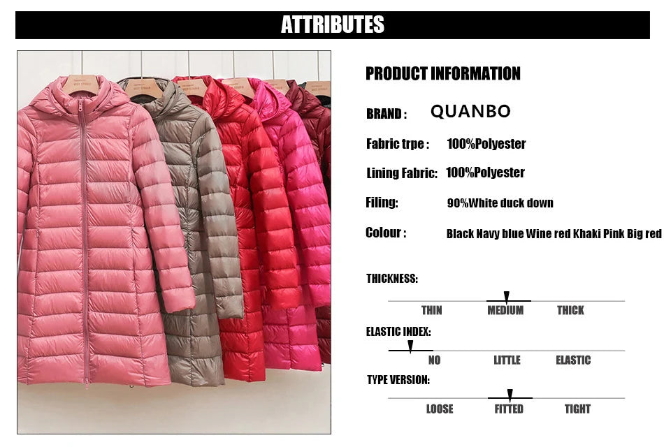 Women Ultra Lightweight Packable Long Puffer Jacket 2023 New Autumn Winter Warm Hat Detachable Hooded Female Coat Parka 5XL 7XL