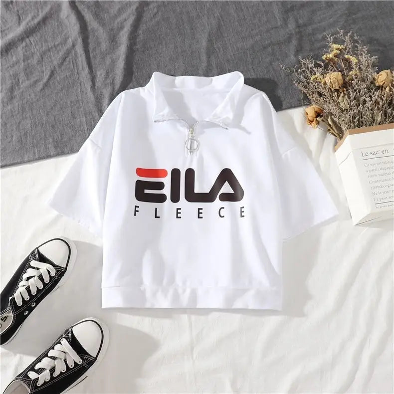 Fashion Cargo Pants Suit Female Harajuku Casual Shirt Short-Sleeved Top High Waist Loose Joggers Trousers Women Pants Streetwear